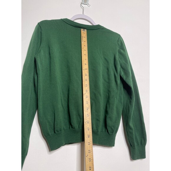 ModCloth Sweater Womens Large Green Purring in Poinsettia Graphic Pullover Cat - Picture 10 of 11